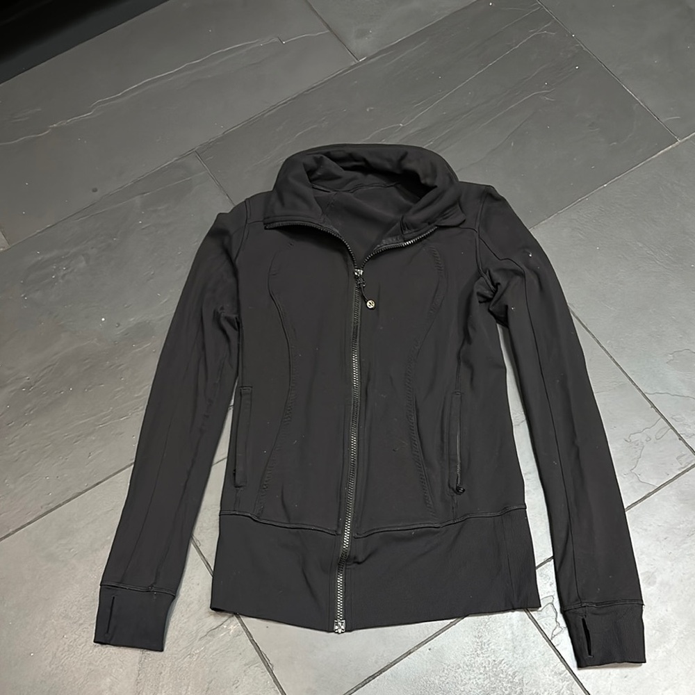Lululemon Athletica Black Bomber Jacket with Slim Fit